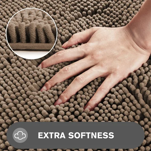 Miniatura 158 de Alfombra de baño pequeña de 12 x 18 pulgadas, lavable y absorbente, antideslizante, alfombra de baño de felpilla gruesa y suave para baño, ducha