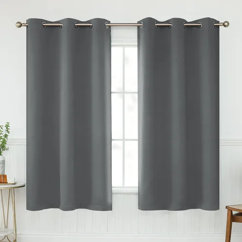 Miniatura 23 de KEQIAOSUOCAI Cortinas rosa bebé de 63 pulgadas para habitación de niñas - Con aislamiento térmico que oscurece la habitación, cortinas de ventana