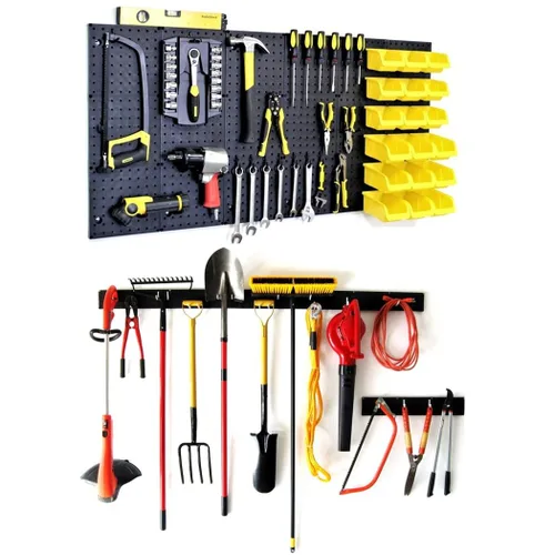 WallPeg Organizador de pared para tablero de clavijas (PK-160) - Almacenamiento de herramientas de jardín - Organizador de herramientas de mano -