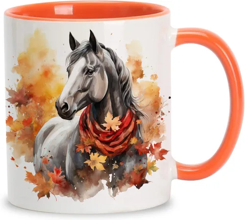 Miniatura 7 de Hyturtle Taza de café personalizada de lobo de otoño, regalos de cumpleaños para los amantes del lobo, regalos de decoración de otoño para casa