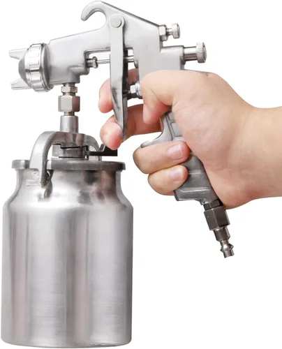 Miniatura 5 de Pistola pulverizadora profesional de alimentación por sifón, boquilla de 0.071 in para rociar pinturas a base de aceite o látex, con kits