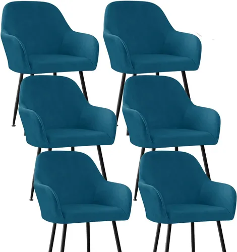 Miniatura 54 de Fundas protectoras de terciopelo elástico para sillas de comedor con brazos y respaldo curvado pequeño, juego de 6/4/2 para cocina, oficina, hogar