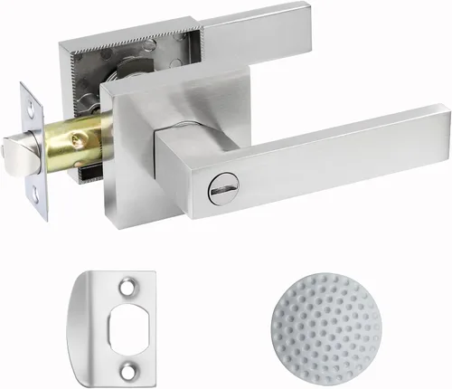 Miniatura 8 de JO.KO Pomo de puerta negro mate, cerradura de puerta de entrada sin llave para privacidad interior, manijas de puerta reversibles