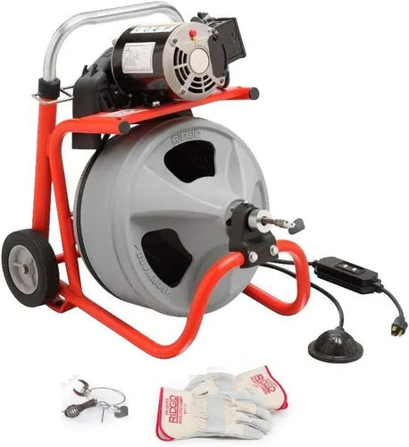 RIDGID Máquina 26993 K-400, C-31 IW 3/8" x 50' (0.394 in x 49.9 ft) Cable de herida integral de núcleo sólido, T-260, barrena de bulbo T-202,