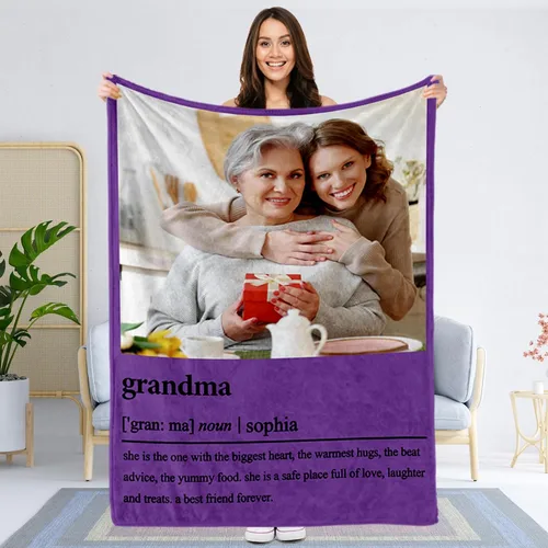 Miniatura 11 de Regalos de cumpleaños para mejores amigas, regalos de manta personalizada con foto y nombre, regalos de cumpleaños personalizados para mejores