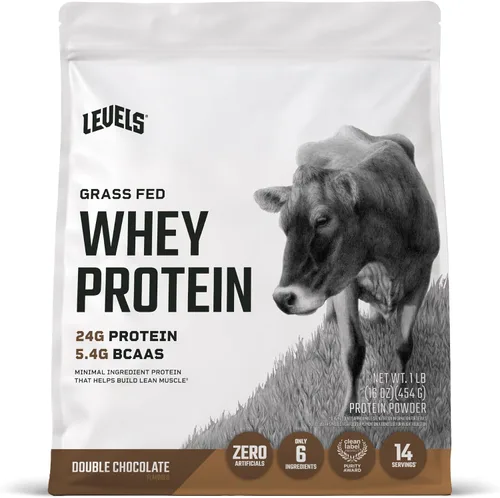 Miniatura 12 de Levels Proteína de Suero Alimentada con Pasto en Polvo, Sin Artificiales, 24G de Proteína, Cappuccino, 2LB