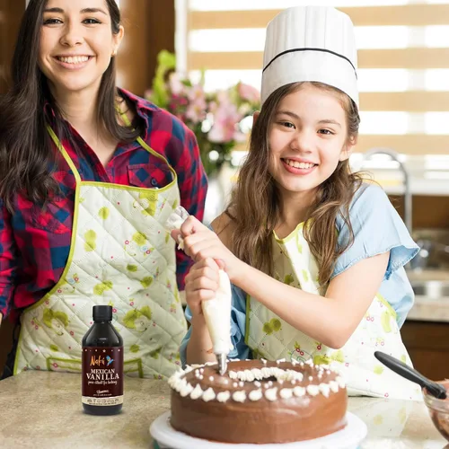 Miniatura 6 de Naku Extracto de vainilla mexicana, puro y tradicional con un trozo de vainilla en el interior, perfecto para hornear, postres (8.3 onzas)