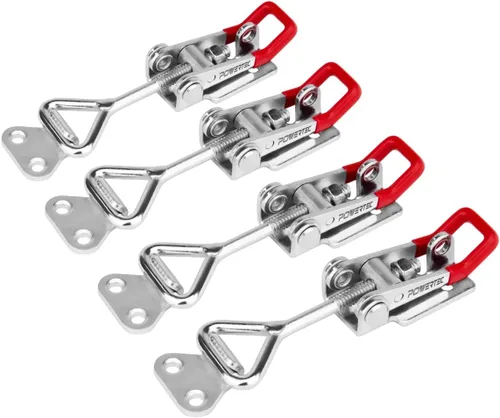 Miniatura 12 de Powertec 4PK Abrazadera de palanca, capacidad de 500 libras (226.79 kg), 225D, abrazaderas horizontales de liberación rápida con punta de presión