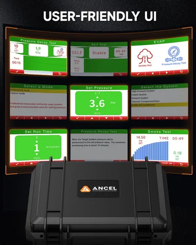 Miniatura 5 de ANCEL Máquina de humo automotriz L8000 Probador de fugas de diagnóstico de modo dual para sistemas EVAP y Turbo Bomba de aire integrada y LCD a
