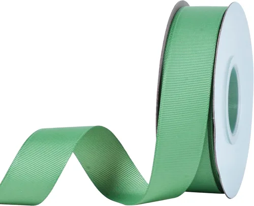Miniatura 35 de YAMA Rollo de cinta de grogrén sólido, 1 pulgada, 25 yardas para cintas de envoltura de regalos, color blanco