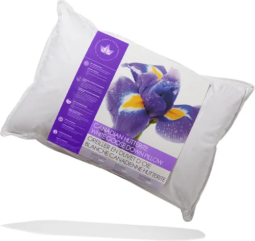 Miniatura 2 de Canadian Down & Feather Co. - 1 paquete de almohada de plumón de ganso canadiense de soporte medio, tamaño estándar, carcasa de 400 hilos, 100%