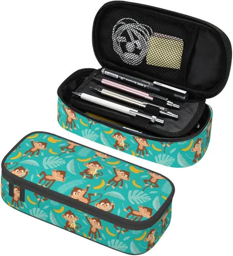 Miniatura 12 de Estuche organizador de lápices con patrón de gato negro, gran capacidad, papelería con cremallera, suministros escolares, bolsa para lápices