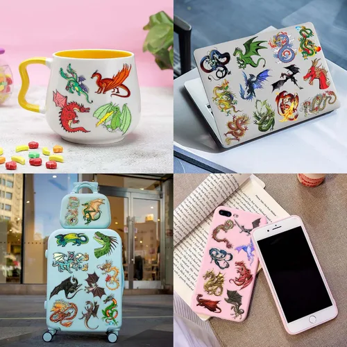 Miniatura 8 de 96 piezas de tatuajes temporales precortados de dragón, suministros de fiesta de cumpleaños, decoraciones de caballero dragón, tatuajes falsos súper