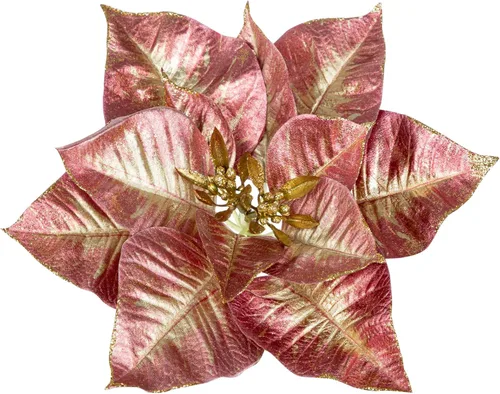 Miniatura 13 de Briful Flores de Pascua con Purpurina Navideñas de Cabezas Grandes de 12 Pulgadas Adornos para Árbol de Navidad Juego de 4 Flores Artificiales