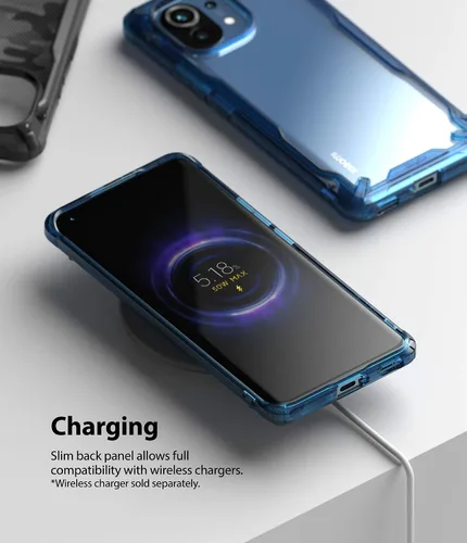 Miniatura 8 de Ringke Fusion-X - Funda compatible con Xiaomi Mi 11, diseño de protección de bordes resistente a los arañazos, color azul espacial Azul (Space Blue)