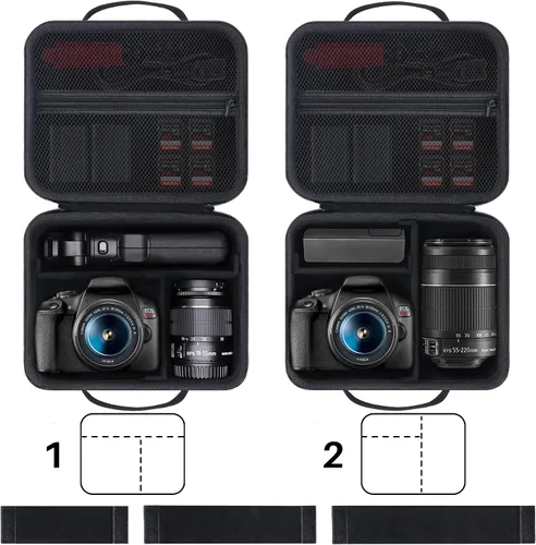 Miniatura 2 de Lebakort Funda de almacenamiento compatible con cámaras Canon EOS Rebel T7 / T7i / R100 / R50 / R5 / R6 Mark II / R7 / R8 / 90D / 5D Mark IV
