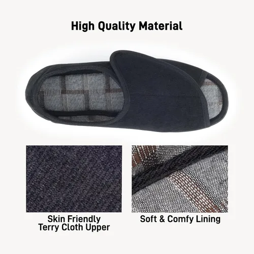 Miniatura 13 de Pantuflas para diabéticos con punta abierta para hombres, extra anchas, espuma viscoelástica, puntera abierta, antideslizantes, para personas