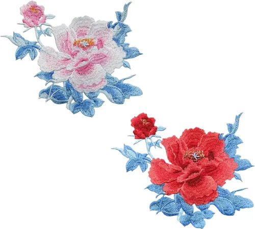 Miniatura 25 de 5 parches de flores coloridas, parches de loto para coser para planchar para ropa de bricolaje, jeans, costura Conjunto de loto