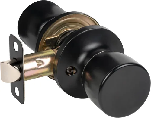 Miniatura 29 de HOSOM - Paquete de 1 perilla de puerta con cerradura y llave, perillas de puerta exterior color negro mate para dormitorio y baño, perilla de puerta
