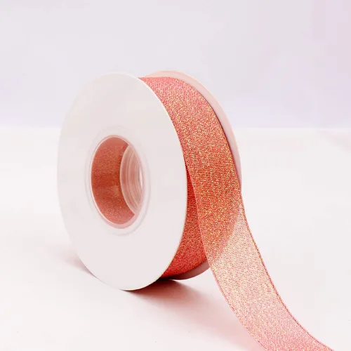 Miniatura 2 de Cinta de champán con purpurina de 1 pulgada, cinta para envolver regalos, fiestas de vacaciones, decoraciones de boda, cinta de tela de 25 yardas