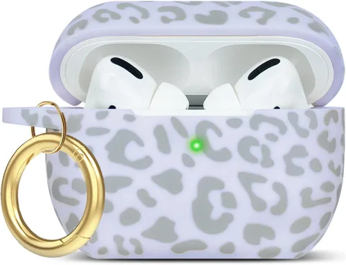 Miniatura 46 de Funda de silicona con flores compatible con AirPods Pro 2019, Gawnock - Funda suave y flexible para imprimir para mujeres y niñas con llavero - Flor