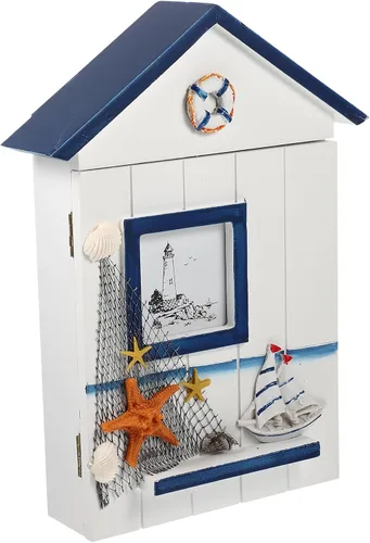 Zerodeko Caja de almacenamiento para llaves, cerradura de montaje en pared, decoración vintage, contenedores de almacenamiento rústicos, gabinete de