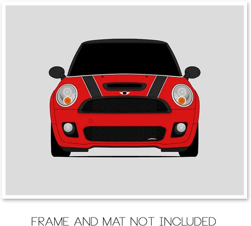 Miniatura 2 de Custom Car Posters Póster hecho a mano compatible con Mini Cooper R56 JCW (2009-2014) de 2ª generación, decoración de pared de John Cooper Works