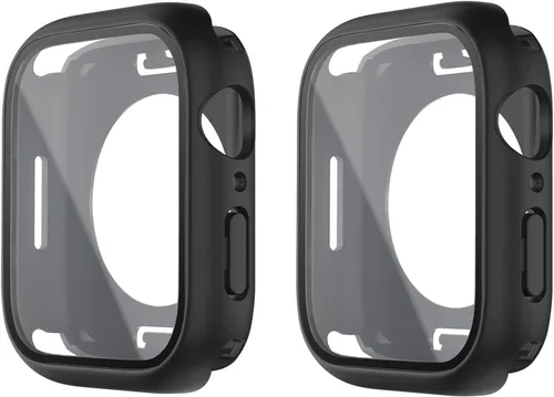 Miniatura 8 de [Paquete de 2] Funda impermeable 2 en 1 compatible con Apple Watch Series 9, 8, 7, 1.772 pulgadas, protector de pantalla de vidrio templado