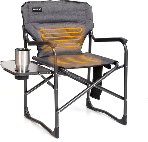 Miniatura 7 de MacSports Silla de salón plegable con cojín térmico para patio, club, camping, picnic, actividades al aire libre Silla sin batería incluida