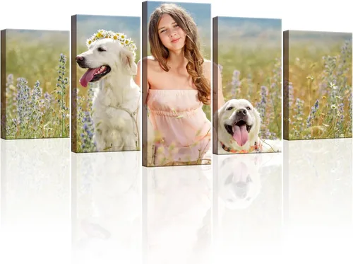 Miniatura 7 de ZHIYYHAO Imágenes personalizadas enmarcadas para pared, retrato familiar de bebé, mascota, boda, paisaje de paisaje, impresiones en lienzo