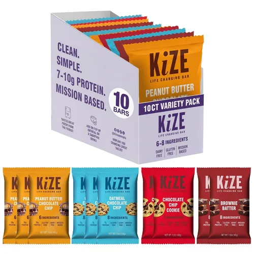 Miniatura 41 de KiZE Energy Bars - Barras energéticas de reemplazo de comidas con alto contenido de proteínas, a base de mantequilla de almendras, sin gluten, sin