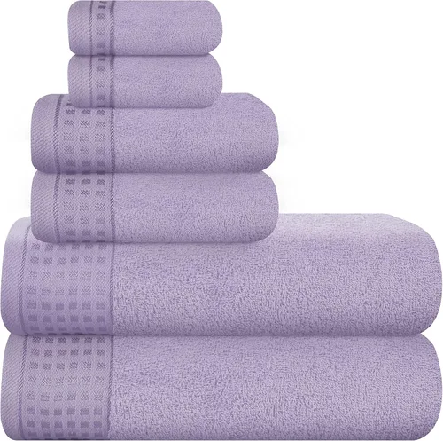 Miniatura 58 de GLAMBURG Juego de 2 toallas de baño de gran tamaño 100% algodón, 28 x 55 pulgadas, ultra suaves, altamente absorbentes, compactas, de secado rápido