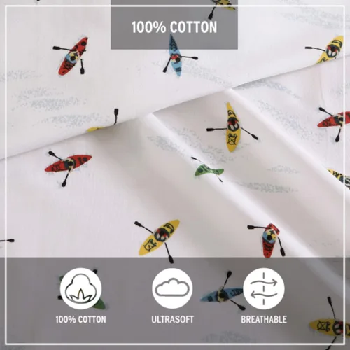 Miniatura 8 de Eddie Bauer - Juego de sábanas individuales, sábans de percal de algodón, decoración fresca y crujiente para el hogar, elementos esenciales
