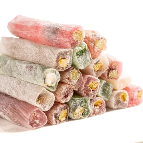 Eastanbul Delicias Turcas, 250g, Palitos de Dulce de Delicias Turcas Rellenos de Pistacho con 4 Sabores: Manzana, Naranja, Granada, Vainilla, Dulce