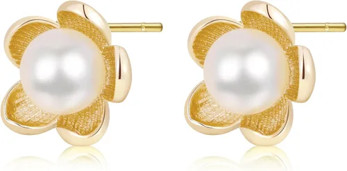 Miniatura 35 de Aretes de perlas para mujer, perlas redondas blancas, aretes de oro envueltos de alambre, joyería hecha a mano para mamá, amante y ella