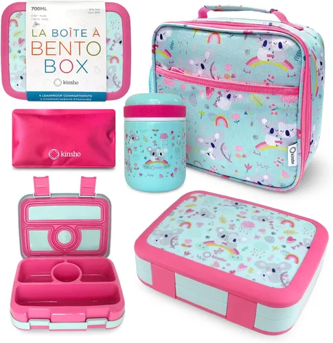 Miniatura 11 de Caja Bento con Térmico, Tarro de Comida de Acero Inoxidable para Comida Caliente-Fría o Sopa, Bolsa de Almuerzo Aislada y Set de Paquete de Hielo