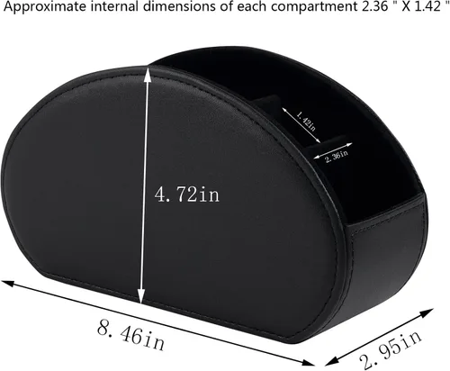 Miniatura 6 de Soporte de cuero para control remoto con 5 compartimentos, caja de almacenamiento/bandeja para control remoto de TV, organizador de escritorio