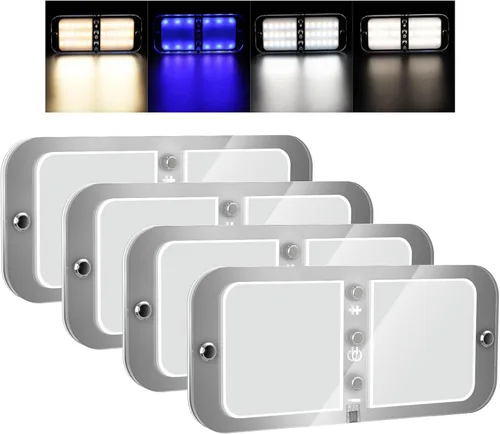 Miniatura 8 de BlueFire Luces interiores de techo de 800 lúmenes, CC 12-18 V regulables, luces LED interiores de RV de 6 W, 3000-6000 K, con control remoto