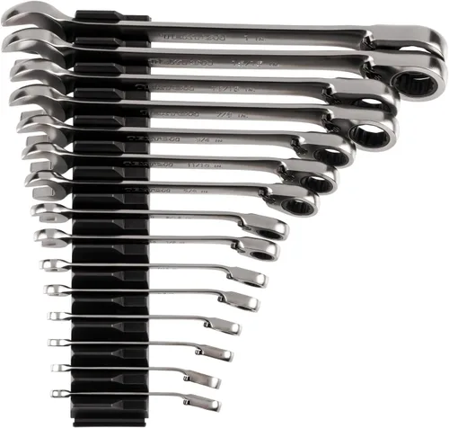 Miniatura 9 de TEKTON WRC94303 Juego de llaves combinadas de trinquete reversible de 12 puntos con organizadores modulares, 19 piezas (6-24 mm)