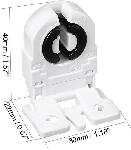 Miniatura 4 de uxcell 2 unids T8 soporte de luz fluorescente G13 base no derivada sola cabeza lápida lámpara zócalo AC 250 V 2A para tubo fluorescente LED