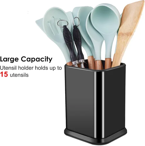 Miniatura 2 de RedCall - Organizador de utensilios de cocina de acero inoxidable para encimera, organizador de cucharas y espátulas, cajón rectangular moderno
