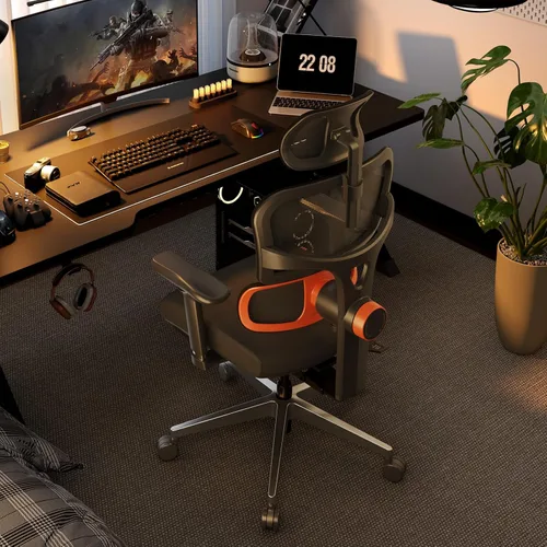 Miniatura 8 de Newtral Silla ergonómica de oficina con soporte lumbar completamente adaptable, función de inclinación de 136°, silla de escritorio para computadora