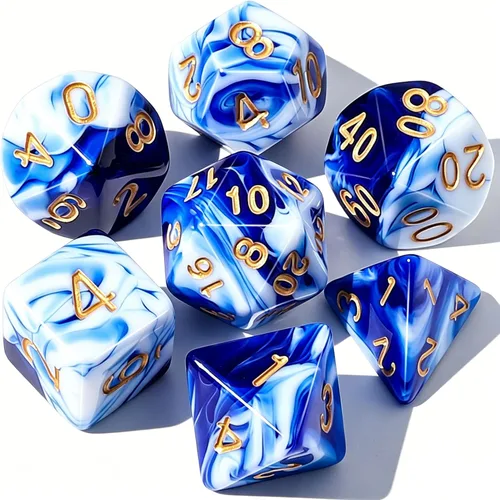 Miniatura 17 de CiaraQ DND - Juego de dados poliédricos con bolsa de dados para juegos de rol de Calabozos y Dragones RPG MTG (fuente negra y dorada)