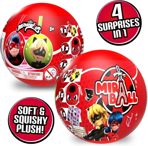 Miniatura 3 de Miraculous Ladybug MiraBall, sorpresa de 3 en 1, paquete de 3, caja sorpresa de juguetes para niños - Personajes coleccionables de programas