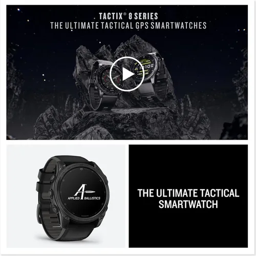 Miniatura 8 de Garmin Tactix 8 - Reloj inteligente con pantalla AMOLED de 1.850 in, linterna incorporada, 16 días de duración de la batería, reloj inteligente