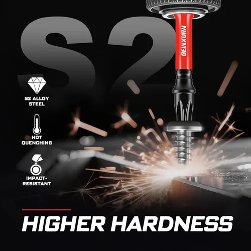 Miniatura 4 de Geinxurn Juego de 217 puntas de destornillador de impacto, acero S2 de 1"/2"/3"/6" magnético D2 Phillips/ranurado/cuadrado/Torx/Hex Multi puntas