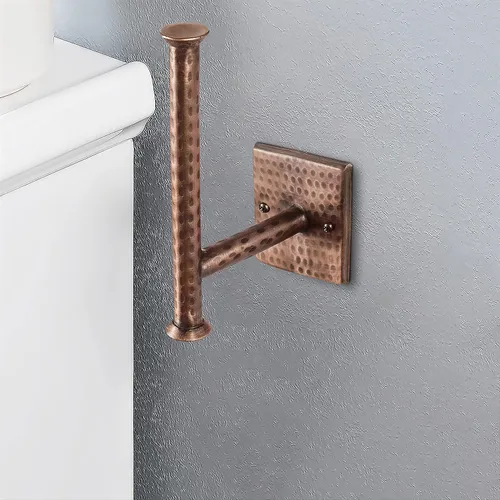 Miniatura 4 de Monarch Abode Portarrollos de papel higiénico para baño – 7 pulgadas, tradicional martillado a mano, soporte de papel higiénico montado en pared