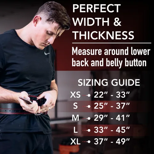 Miniatura 4 de Dark Iron Fitness Genuine Leather Weightlifting Belt, 4 Inch Wide for Men Women with Double Prong Buckle Reinforced Stitching, Powerlifting Deadlift