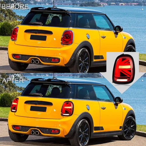 Miniatura 5 de VLAND Conjunto de luces traseras para BMW Mini Cooper F55 F56 F57 2014-2022, lámpara trasera Union Jack con DRL, luz trasera con señal de giro