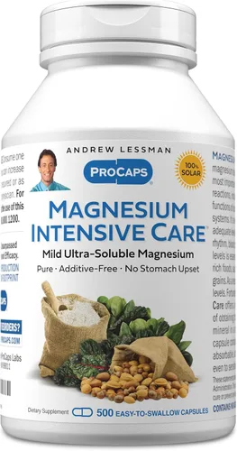 Miniatura 10 de Andrew Lessman Magnesio Intensive Care 60 cápsulas – 200 mg de magnesio ultra soluble suave, soporta nervios, músculos, cerebro y corazón, sin